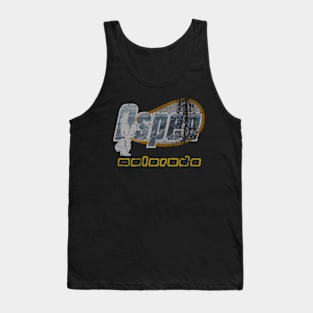 Aspen Colorado heavily distressed design logo Tank Top